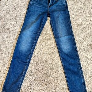 American Eagle Outfitters Dark Blue Skinny Jeans 8 extra long tall